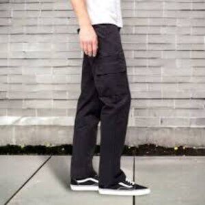 Dickies Mens 36x29 CARGO PANTS Relaxed Straight Leg Black Twill